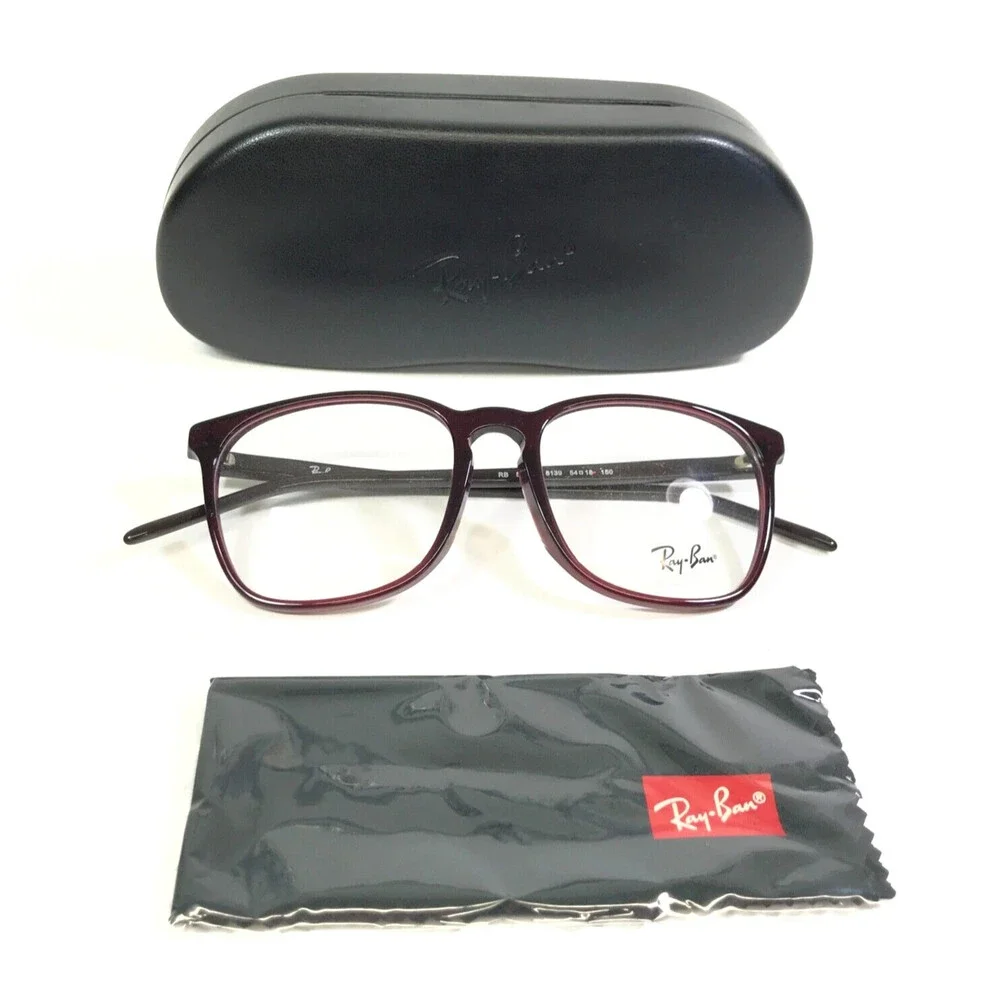 Ray-Ban Eyeglasses Frames RB5387F 8139 Brown Red Square Asian Fit 54-18-150